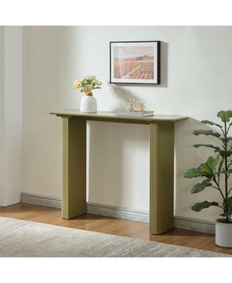 Modern Fluted Wood Console Table, Narrow Sofa Table for Behind Couch, Entryway Table for Living Room, Hallway or Foyer