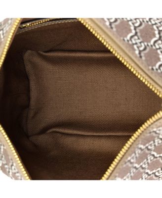 Super Mini Ophidia Zip Shoulder Bag GG Shadow Coated Canvas