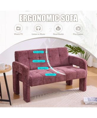 Modern Double Armchair Living Room & Bedroom Compact Upholstered Sofa Leisure Sofa Comfortable Seating with Dual Armrests