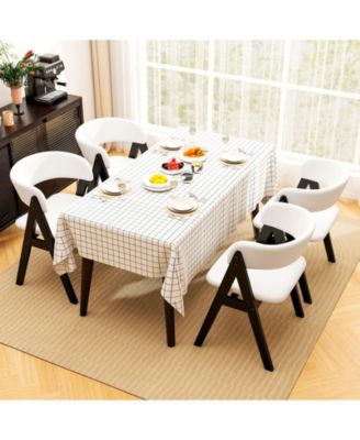 Mid Century Modern Upholstered Dining Chairs Set of Two