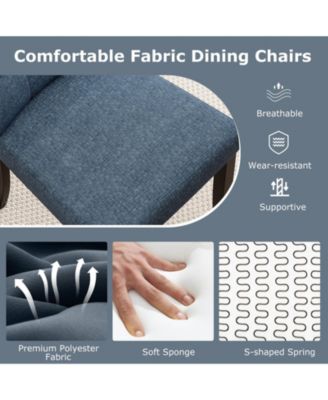 Tufted Armless Dining Chairs Set of Two with Wood Legs