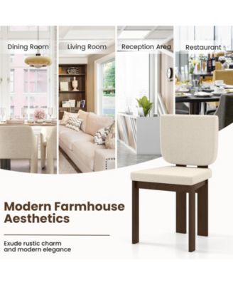 Wooden Dining Chairs Set of Two with Solid Wood Legs