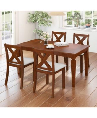 Wooden Dining Chairs Set of Two with Curved Backrest