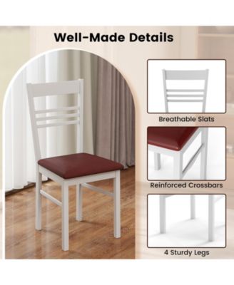 Wood Dining Chairs Set of Two with Solid Wood Frame