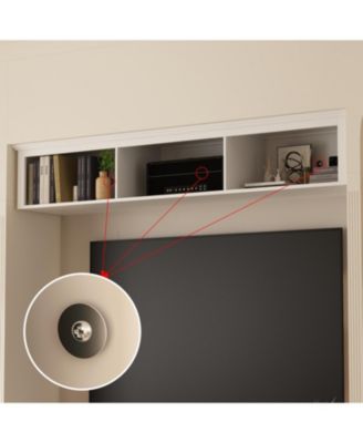 TV stand with top cabinets, entertainment center with tempered glass doors, wooden media console