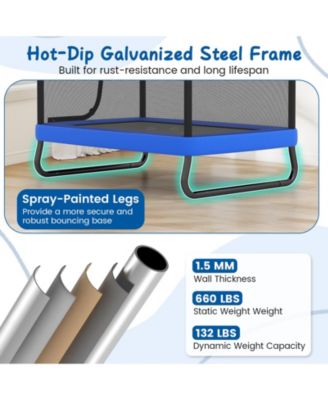 6 FT Kids Trampoline w/Swing and Horizontal Bar Safety Enclosure Net