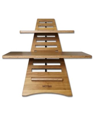 High Rise Acacia Wood Stand-Up Desk Converter
