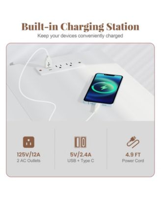 47 in Reversible L Shaped Corner Desk with Adjustable Shelves