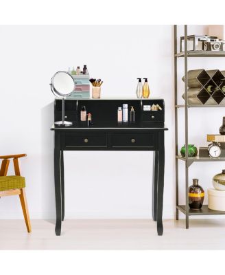 Writing Desk Vanity Computer Desk with Two Tier and Drawers
