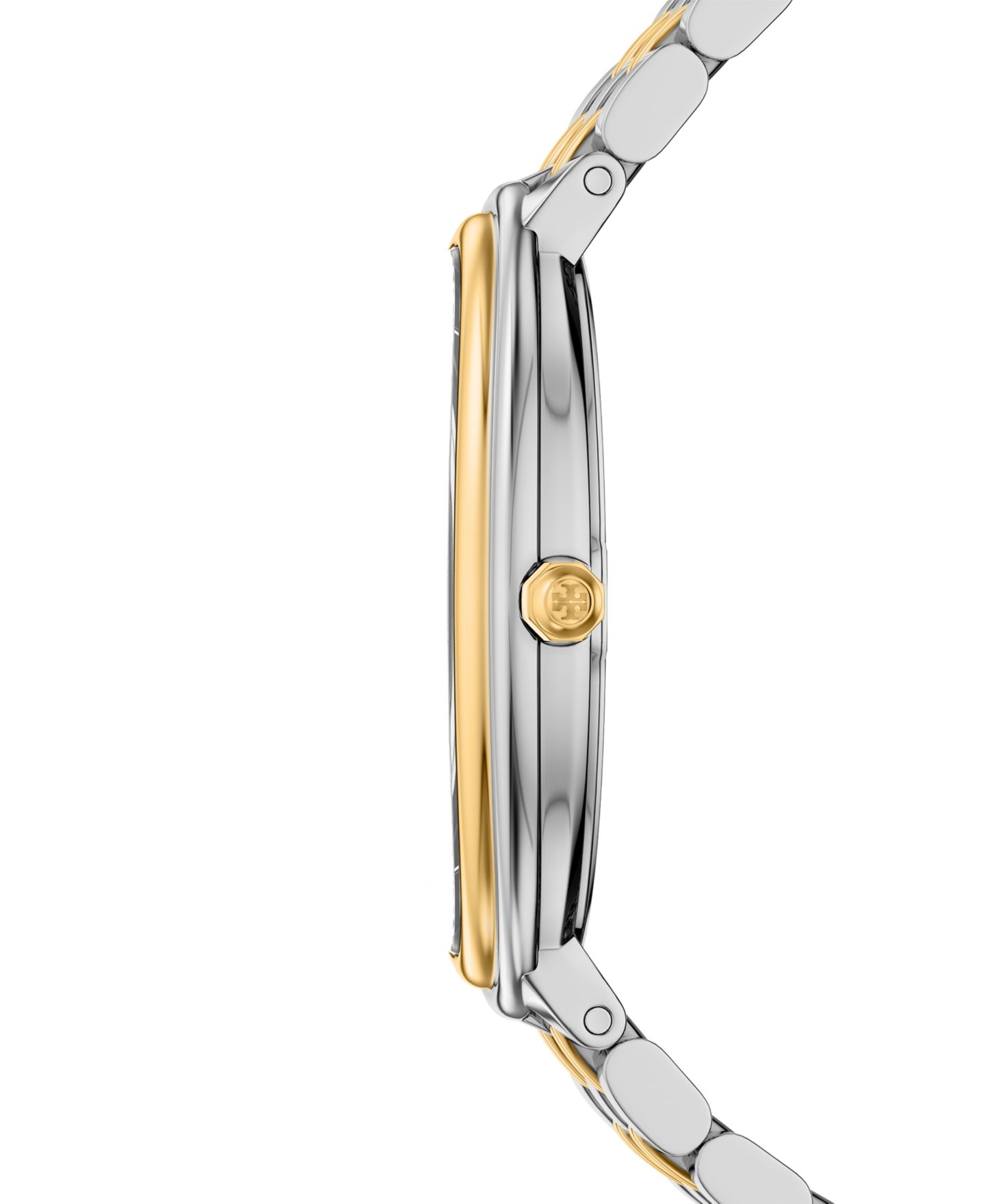 Женские часы Tory Burch The Oval Elongated Quartz Two-Hand Two-Tone Stainless Steel Watch, 22mm — фото 2