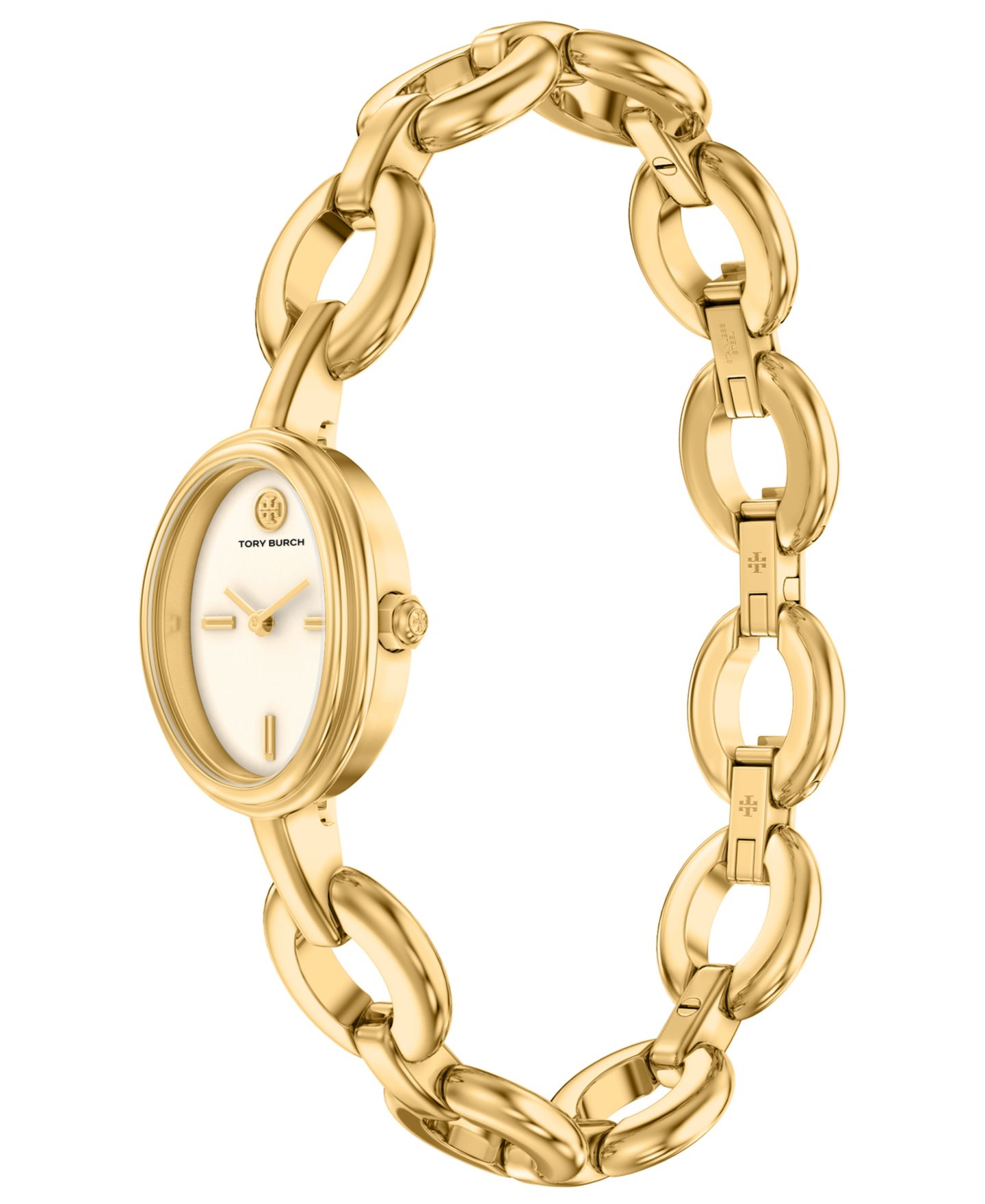 Женские часы Tory Burch The Oval Small Gift Set Quartz Two-Hand Gold Stainless Steel Watch, 22mm — фото 4