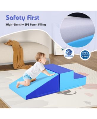 2-Piece Step and Slide Soft Foam Climber Set for Infants & Toddlers