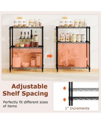 3-Tier Metal Storage Shelving Unit with V-Shaped Wire Rack and  450 LBS Capacity