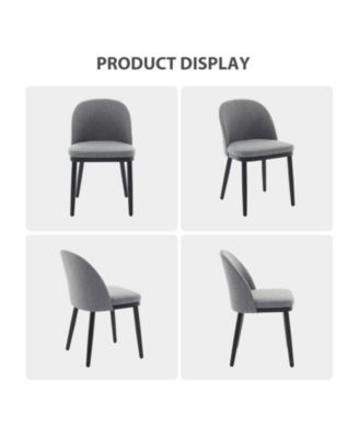 Modern Fabric Upholstered Wooden Dining Chairs Set with High Back and Deep Seat for Kitchen and Dining Room