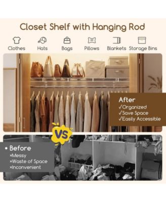 Wall Mounted Closet Shelves with Ventilated Wire Shelving