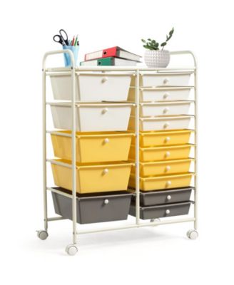 Fifteen Drawer Utility Rolling Storage Cart for Multi Use