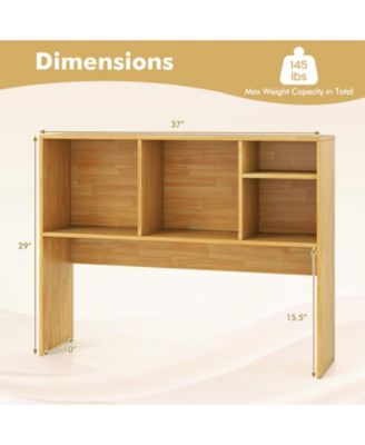 Computer Desktop Bookcase with 4 Cubbies and Open Back Compartment