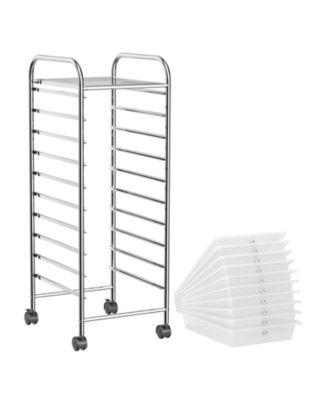 Ten Drawer Rolling Storage Cart Organizer with Universal Casters