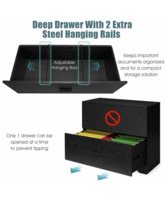 Two Drawer Lateral File Cabinet with Adjustable Hanging Bars
