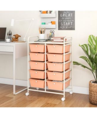 Ten Drawer Rolling Storage Cart Organizer for Home and Office