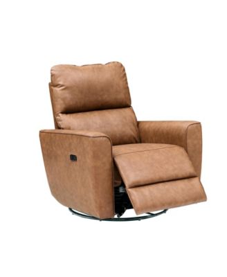Power Recliner Swivel Rocking Glider PU Leather Upholstered Nursery Chair