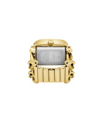 Women's Gold-Tone Stainless Steel Analog Ring Watch, 18mm