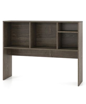 Computer Desktop Bookcase with 4 Cubbies and Open Back Compartment