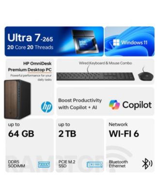OmniDesk Tower Desktop Intel Core Ultra 7 16GB RAM Intel Graphics 2TB SSD Storage Windows 11 Pro