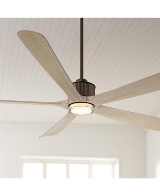 60" Casa Vieja Hex Oak LED Ceiling Fan with Remote
