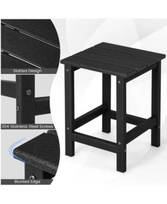 14 Inch Square Outdoor Adirondack Side Table Weather Resistant