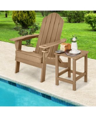 14 Inch Square Outdoor Adirondack Side Table Weather Resistant