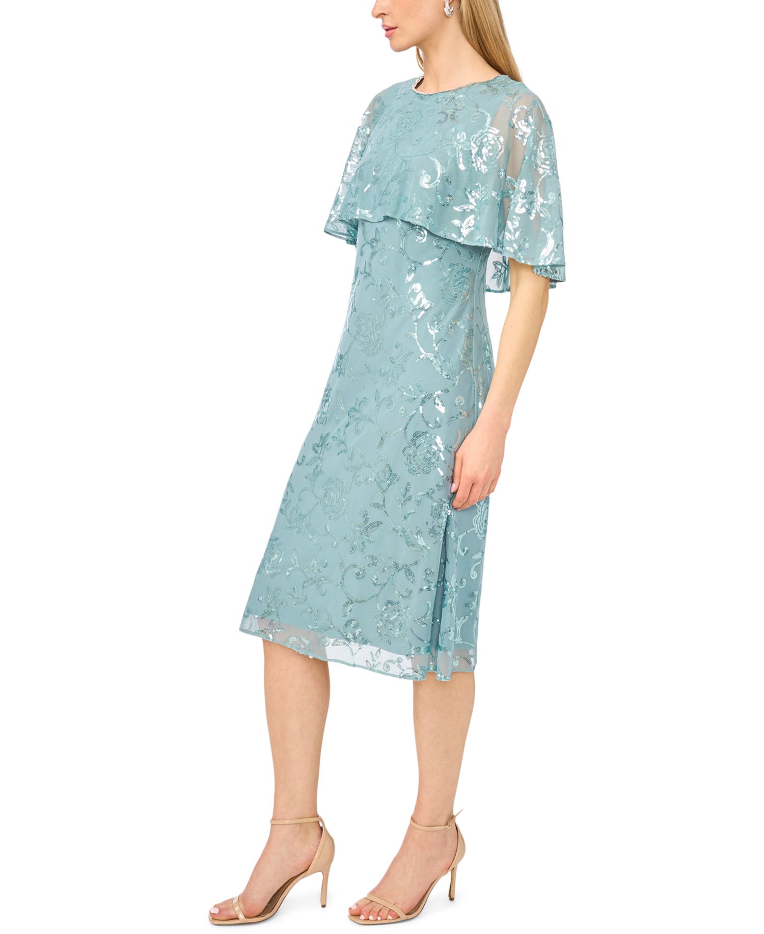 Petite Short-Sleeve Crewneck Midi Dress