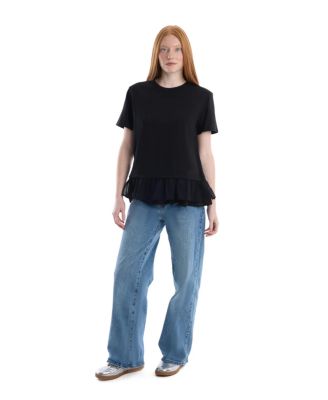 Women's Short Sleeve Mixed Media Tee