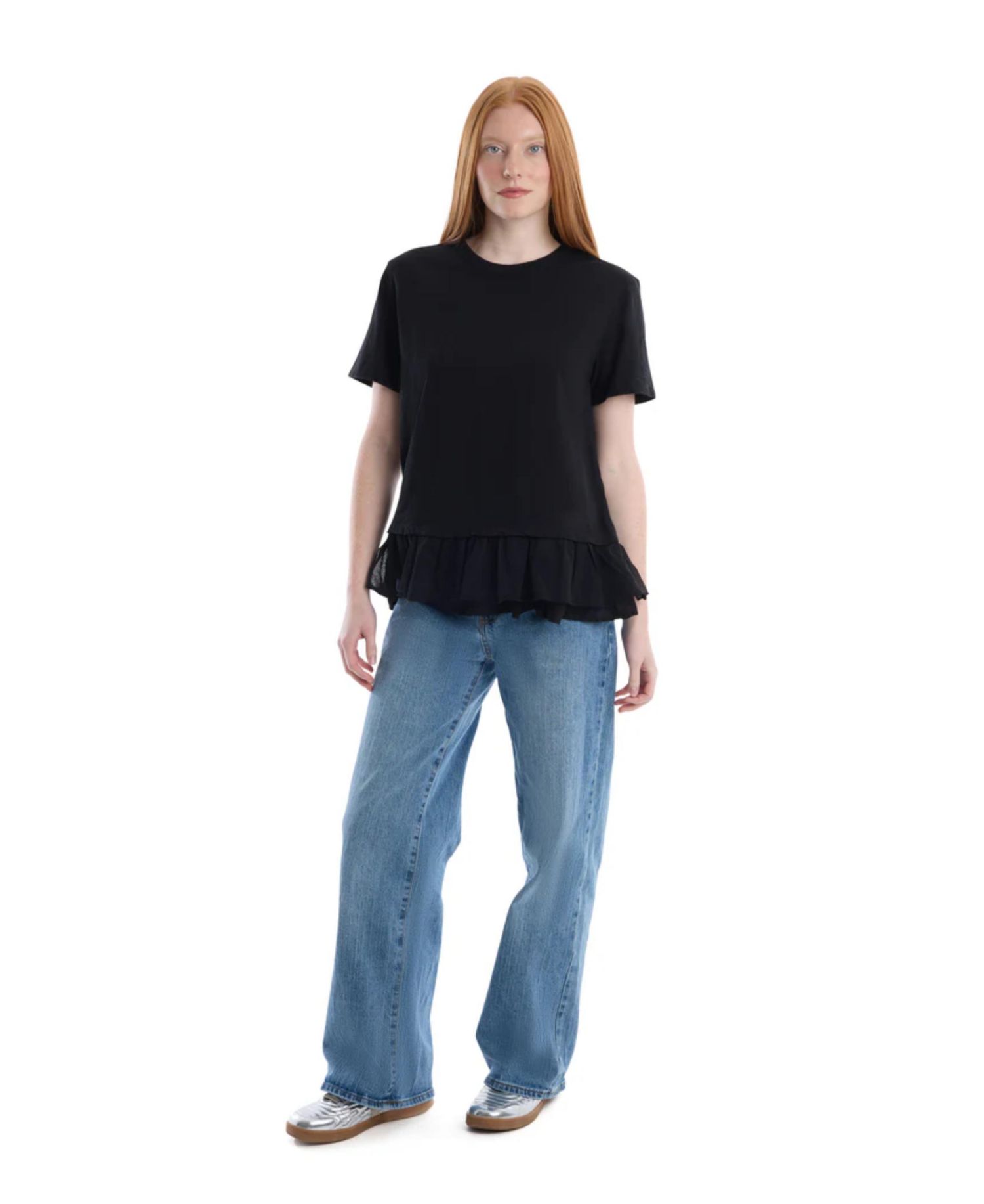 Women's Short Sleeve Mixed Media Tee