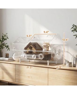 8 in 1 Hamster Cage with Accessories, 21.5" x 11.8" x 12.6"