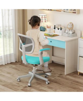 Kids Desk Chair with Adjustable Height Armrest and Footrest