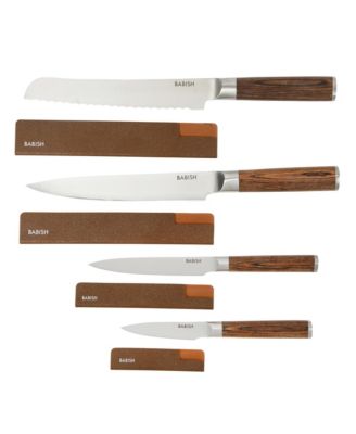 14 Piece Full Tang Forged Dark Pakka Wood Knife Set with High Carbon German Steel and Protective Sheaths.