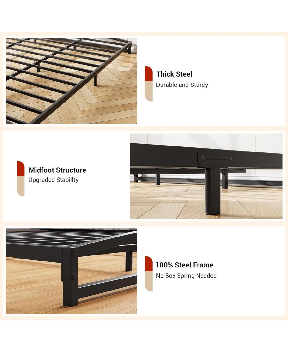 gaomon Bed Frame with 4 Storage Drawers Adjustable Headboard Linen Upholstered Platform Beds Diamond Stitched Button Tufted