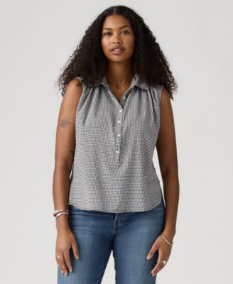 Women's Point Collar Relaxed-Fit Top