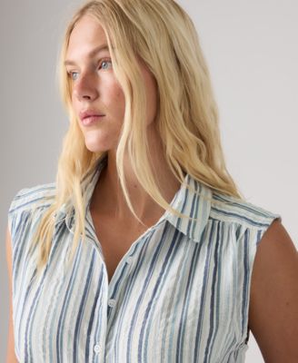 Women's Point Collar Relaxed-Fit Top