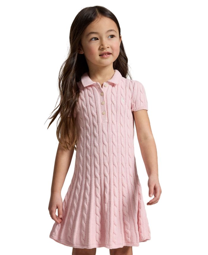 Polo Ralph Lauren Girls' 2T-6X Cable-Knit Polo Sweater Dress