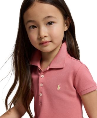 Girls' 2-6X Stretch Mesh Polo Collar Dress