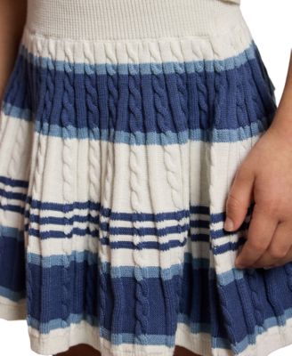 Girls' 2T-6X Striped Cable Sweater and Skirt, 2-Piece Set