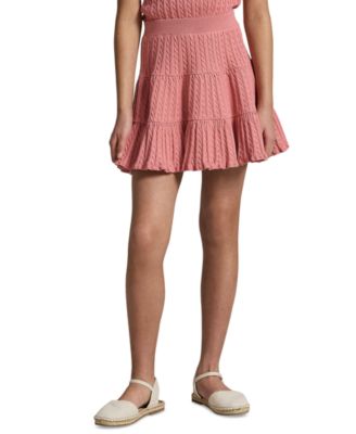 Girls' 7-16 Mini-Cable Tiered Skirt