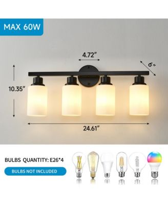 4-Light Matte Wall Lamps with Glass Shades (No Bulbs) Sconce Lighting for Bedroom Living Room