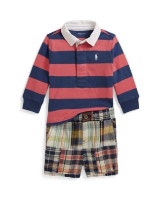 Baby Boys' Plaid Madras Shirt and Twill Shorts, 2-Piece Set