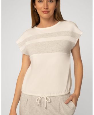 Women's Stripe Drawstring Top and Jogger Set