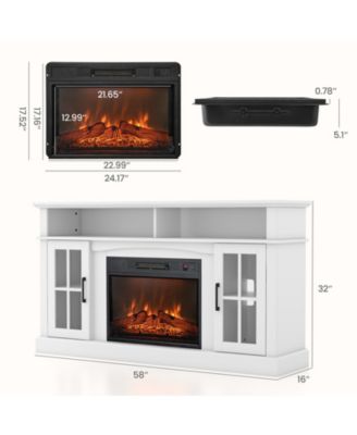 Fireplace TV Stand for TVs up to 65 in with Cabinets and Remote