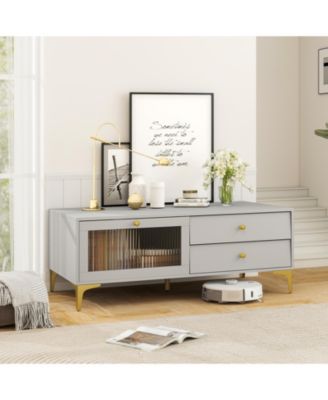 TV Stand with Storage Compartments and Drawers for 55 in TVs