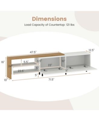 Modern TV Stand for TVs up to 80 in with Cabinets and Shelves